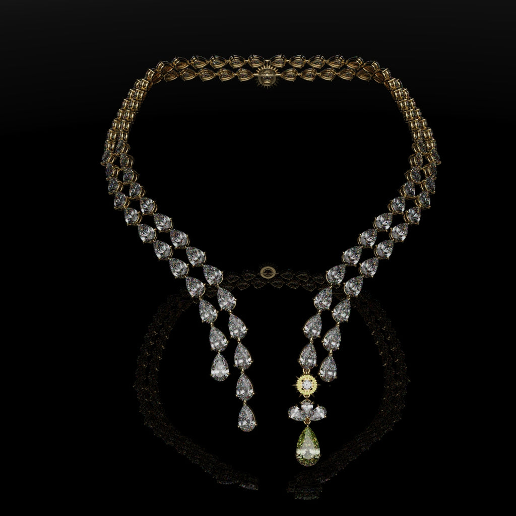 Bespoke High Jewellery Sun and Moon Necklace - Yellow Gold
