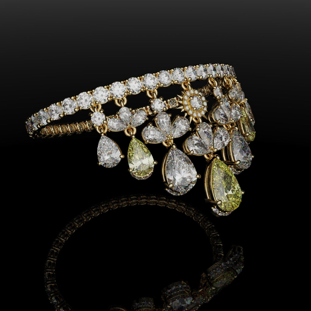 Bespoke High Jewellery Sun and Moon Bracelet - Yellow Gold