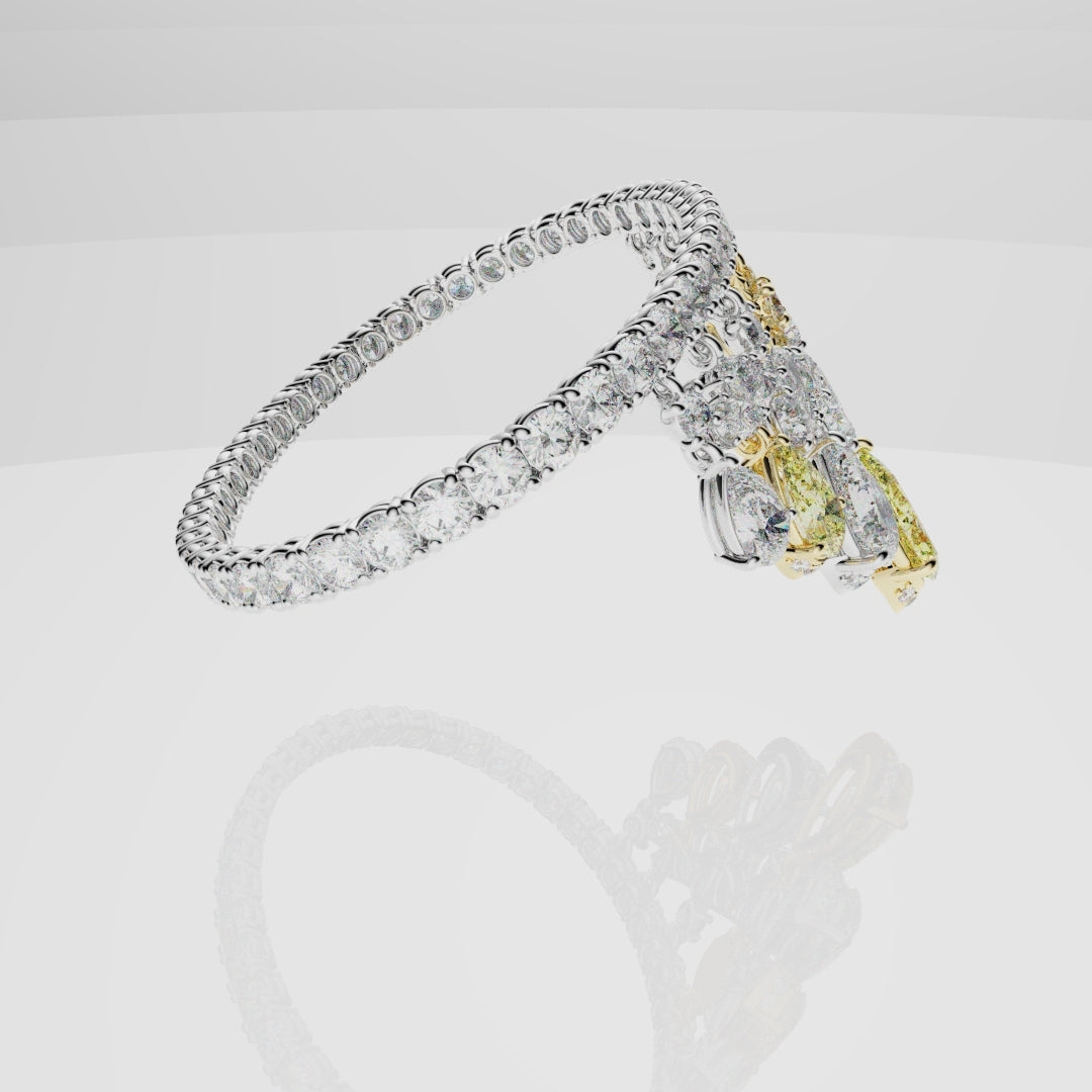 Bespoke High Jewellery Sun and Moon Bracelet - 18ct white gold and Yellow gold