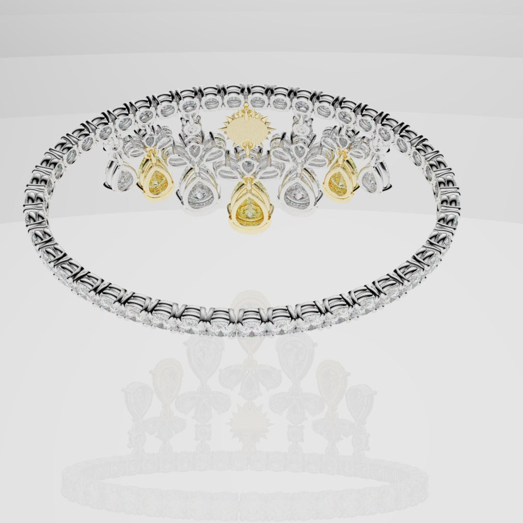 Bespoke High Jewellery Sun and Moon Bracelet - 18ct white gold and Yellow gold