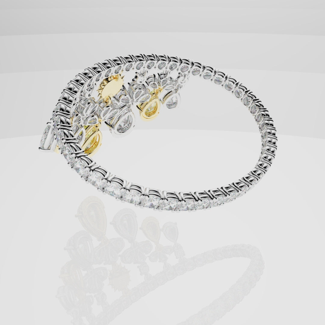 Bespoke High Jewellery Sun and Moon Bracelet - 18ct white gold and Yellow gold