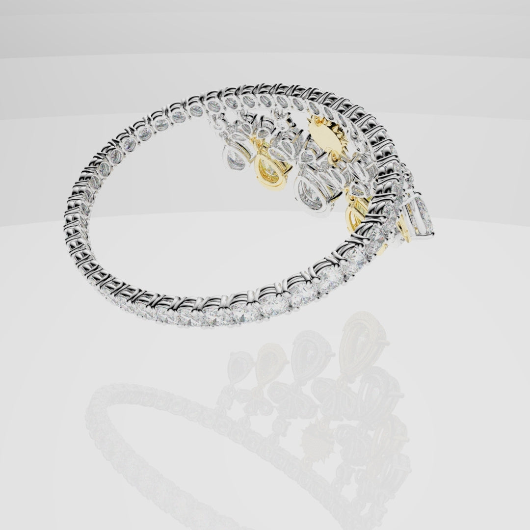 Bespoke High Jewellery Sun and Moon Bracelet - 18ct white gold and Yellow gold