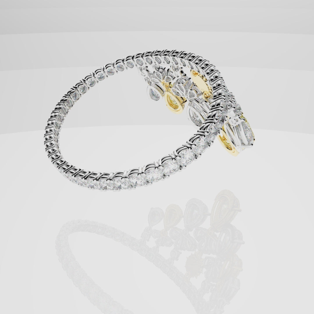 Bespoke High Jewellery Sun and Moon Bracelet - 18ct white gold and Yellow gold