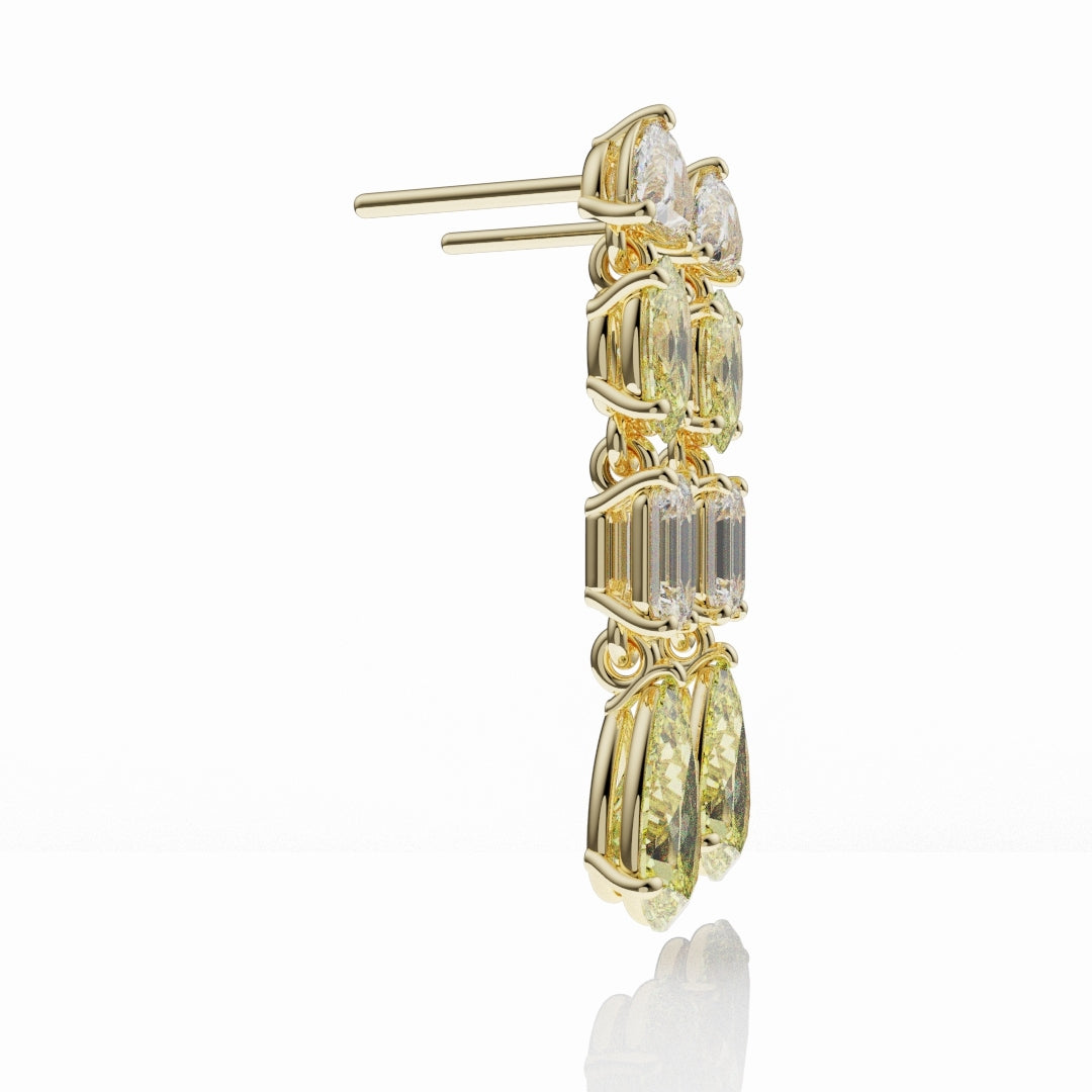 Bespoke High Jewellery Yellow Diamond Statement Drop Earrings