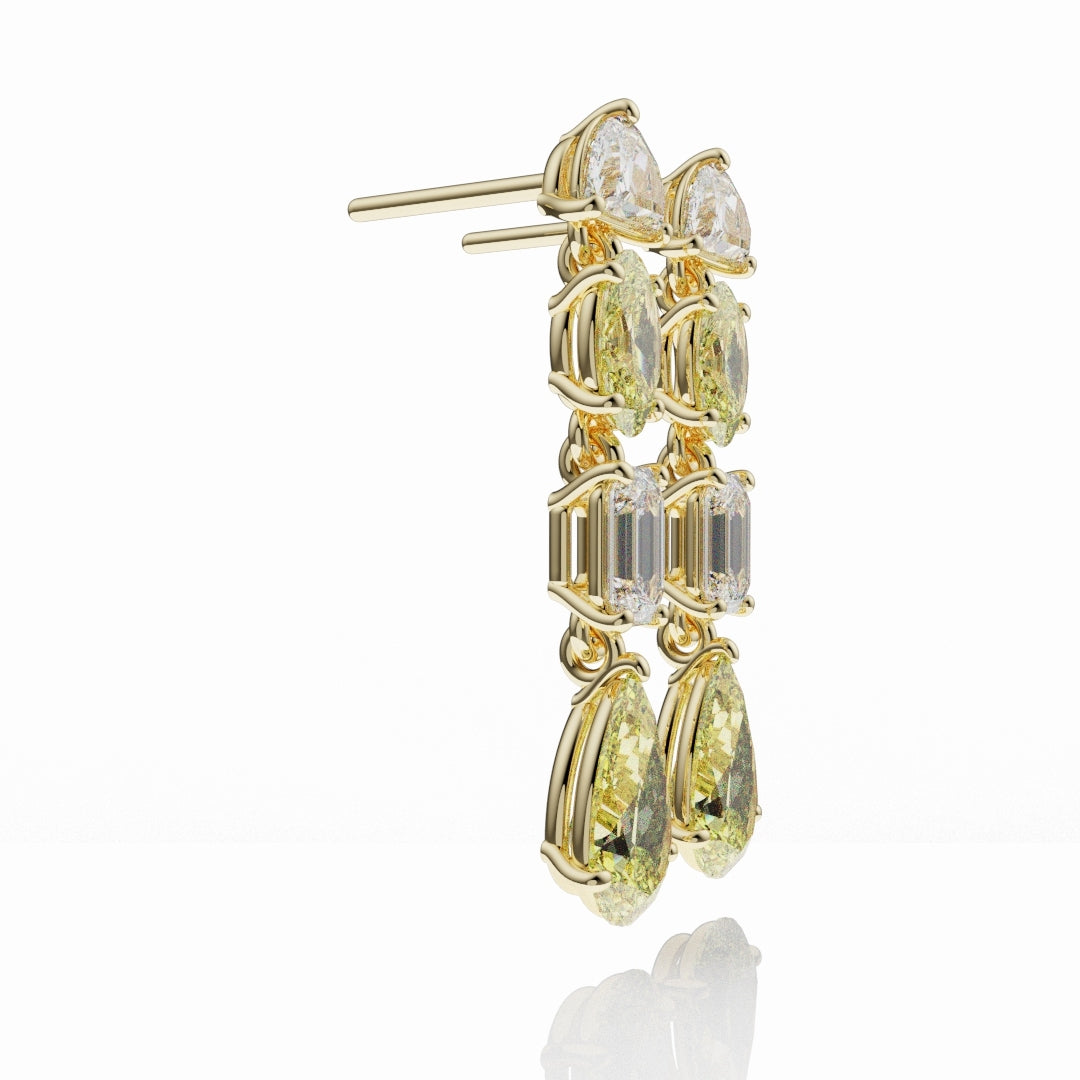 Bespoke High Jewellery Yellow Diamond Statement Drop Earrings