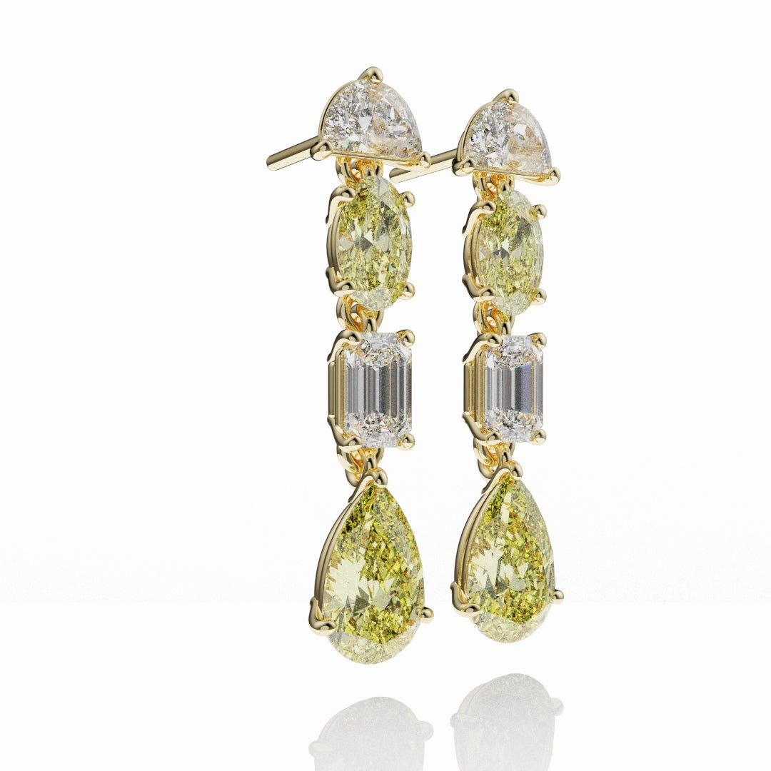 Bespoke High Jewellery Yellow Diamond Statement Drop Earrings