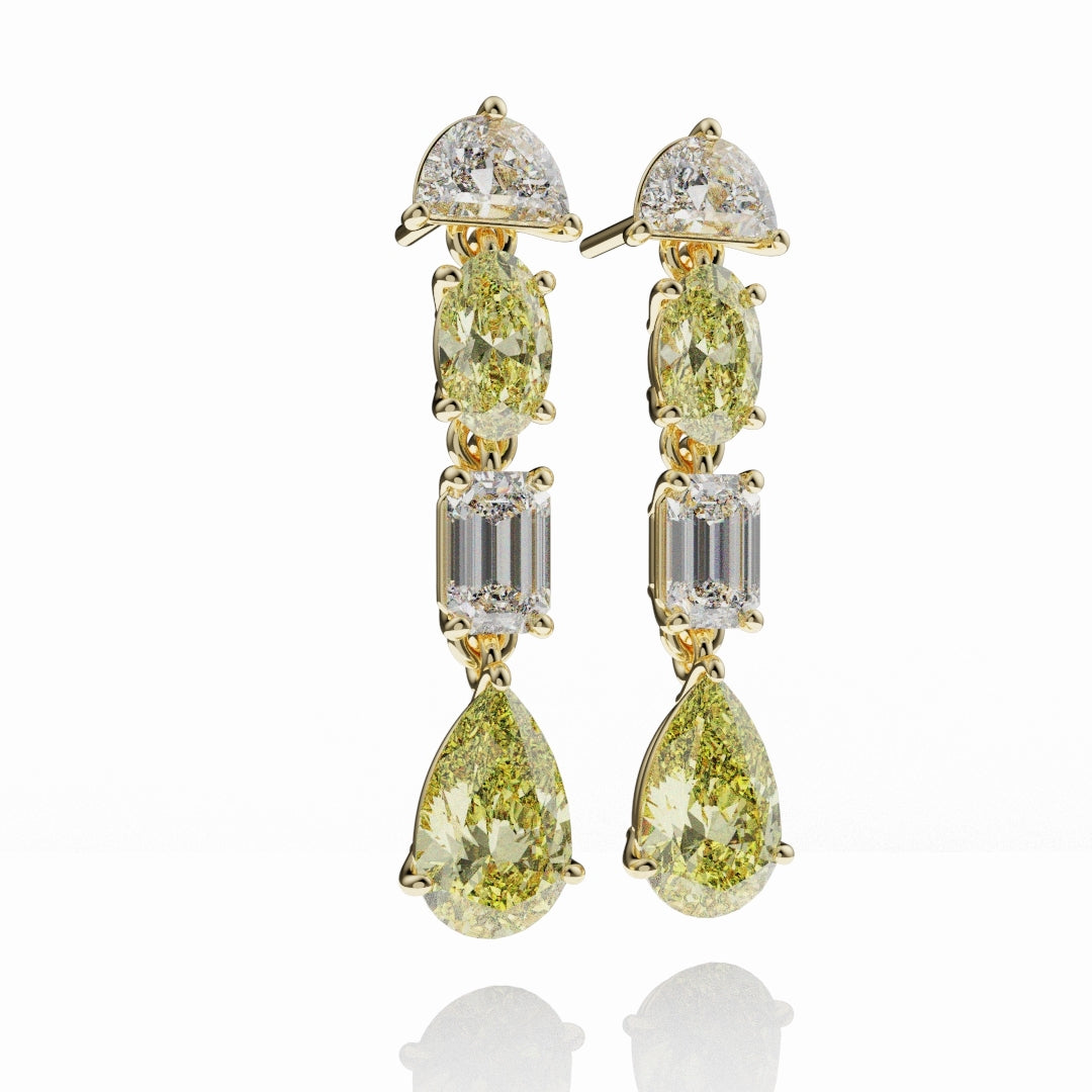 Bespoke High Jewellery Yellow Diamond Statement Drop Earrings