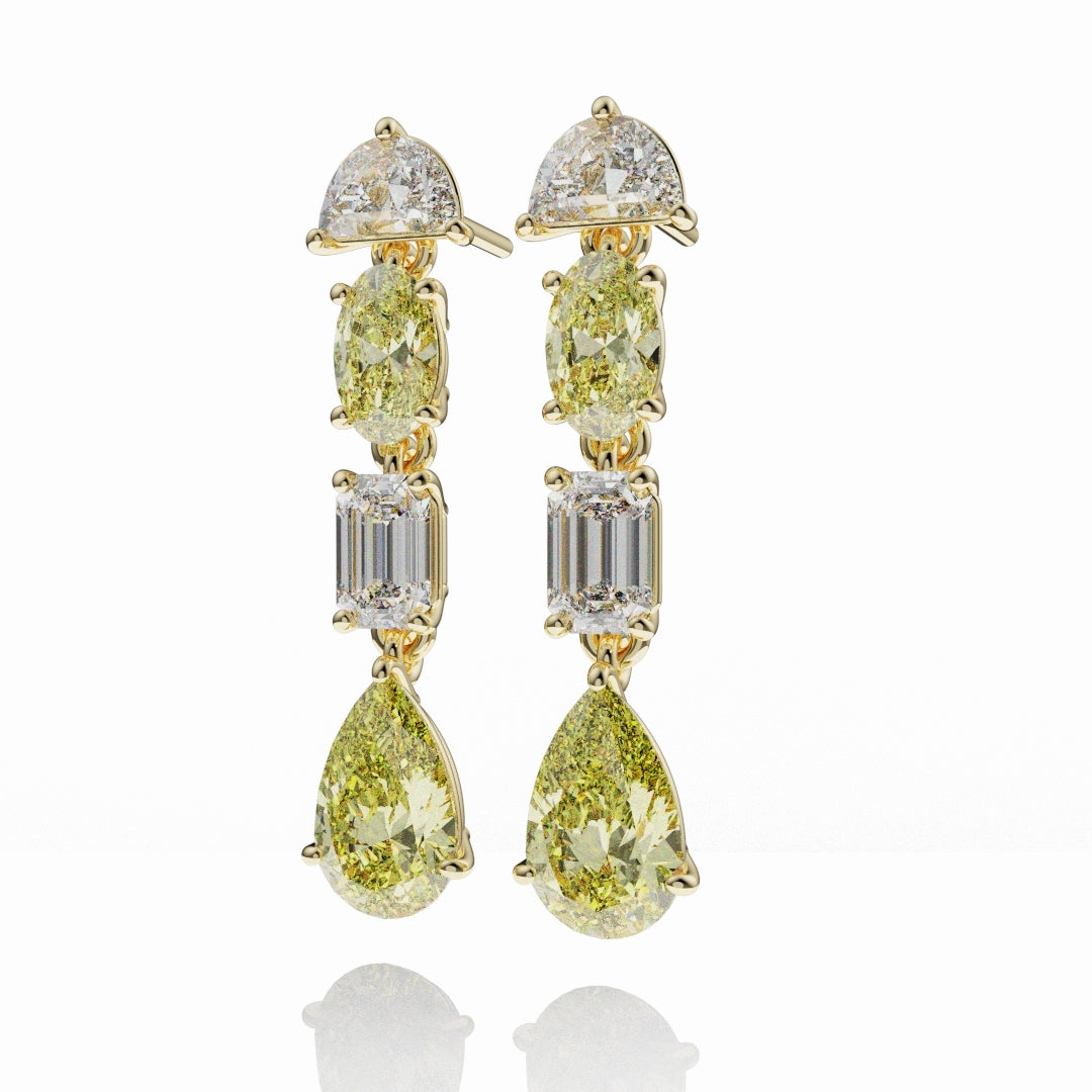Bespoke High Jewellery Yellow Diamond Statement Drop Earrings