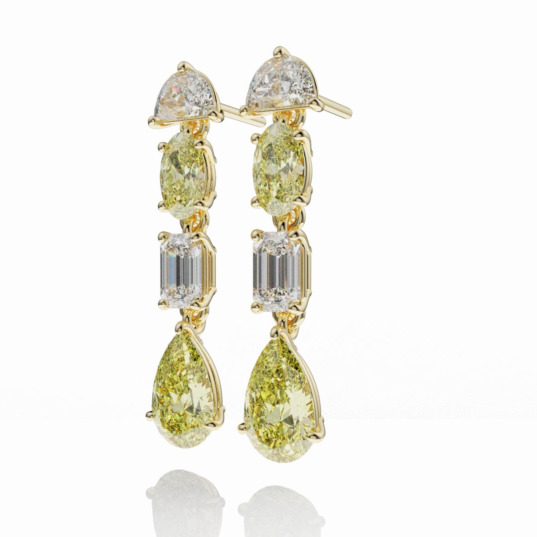 Bespoke High Jewellery Yellow Diamond Statement Drop Earrings