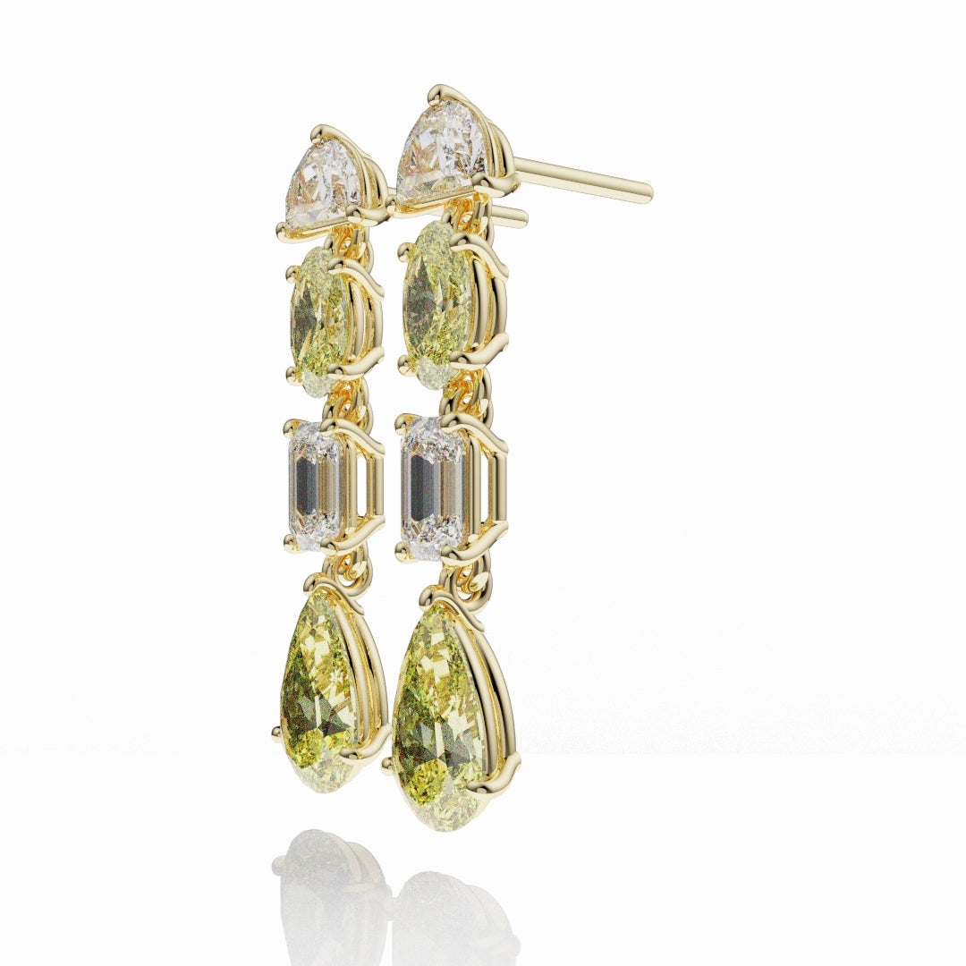 Bespoke High Jewellery Yellow Diamond Statement Drop Earrings