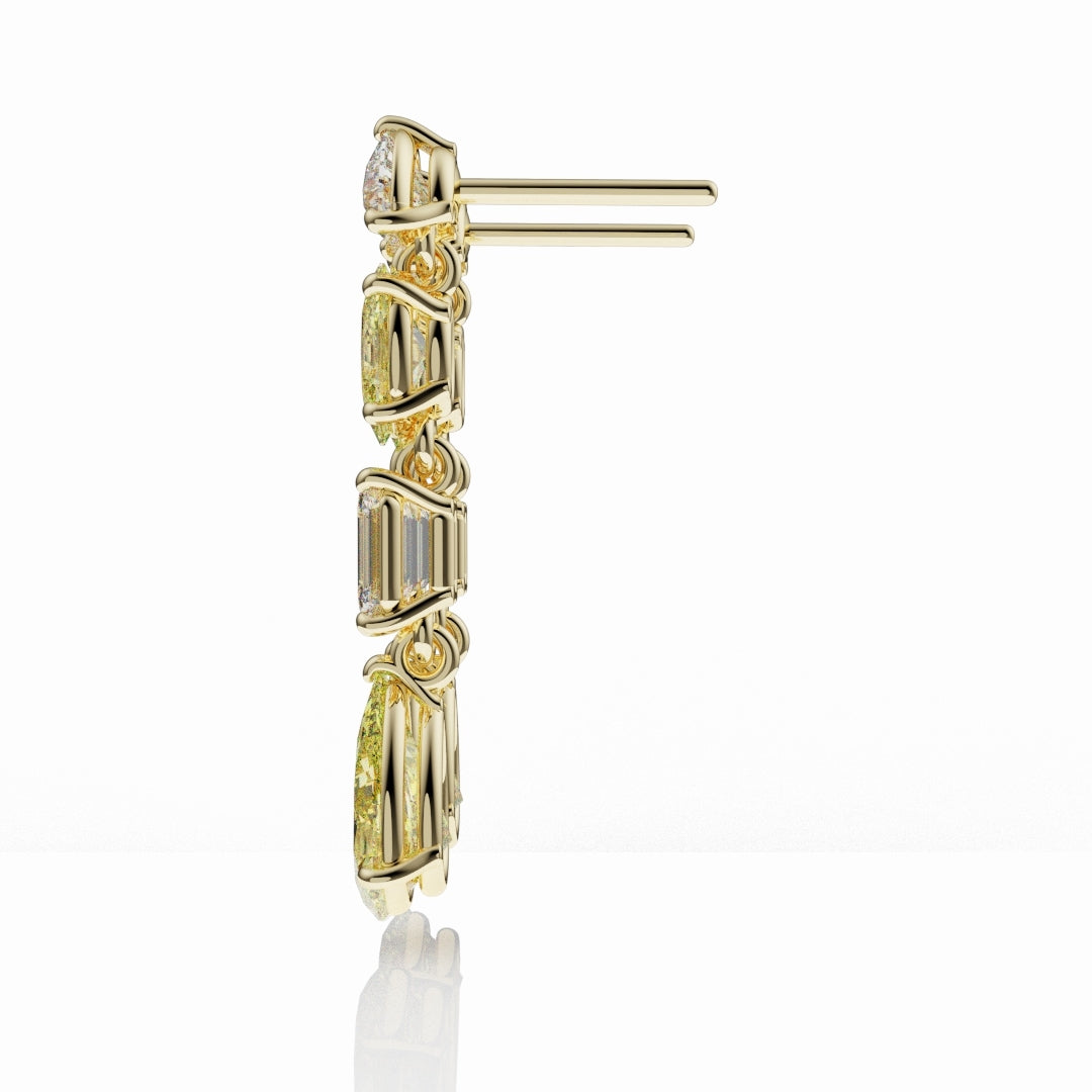 Bespoke High Jewellery Yellow Diamond Statement Drop Earrings