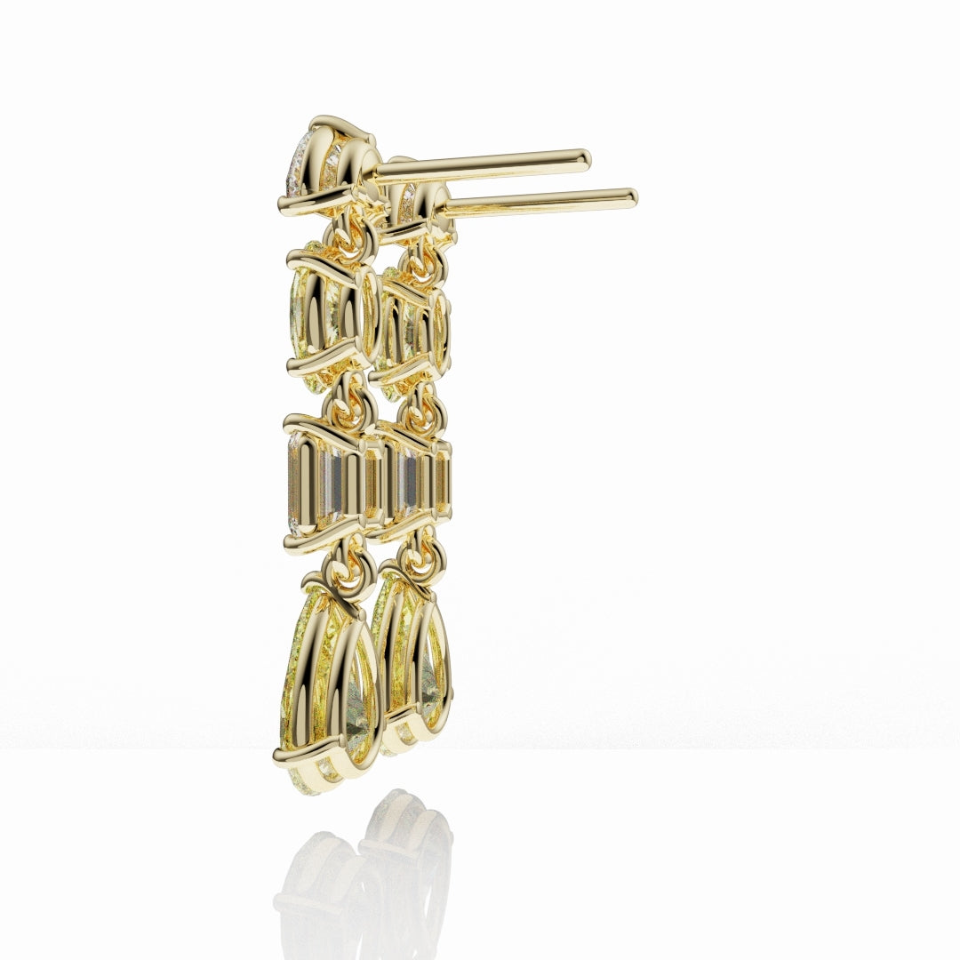 Bespoke High Jewellery Yellow Diamond Statement Drop Earrings