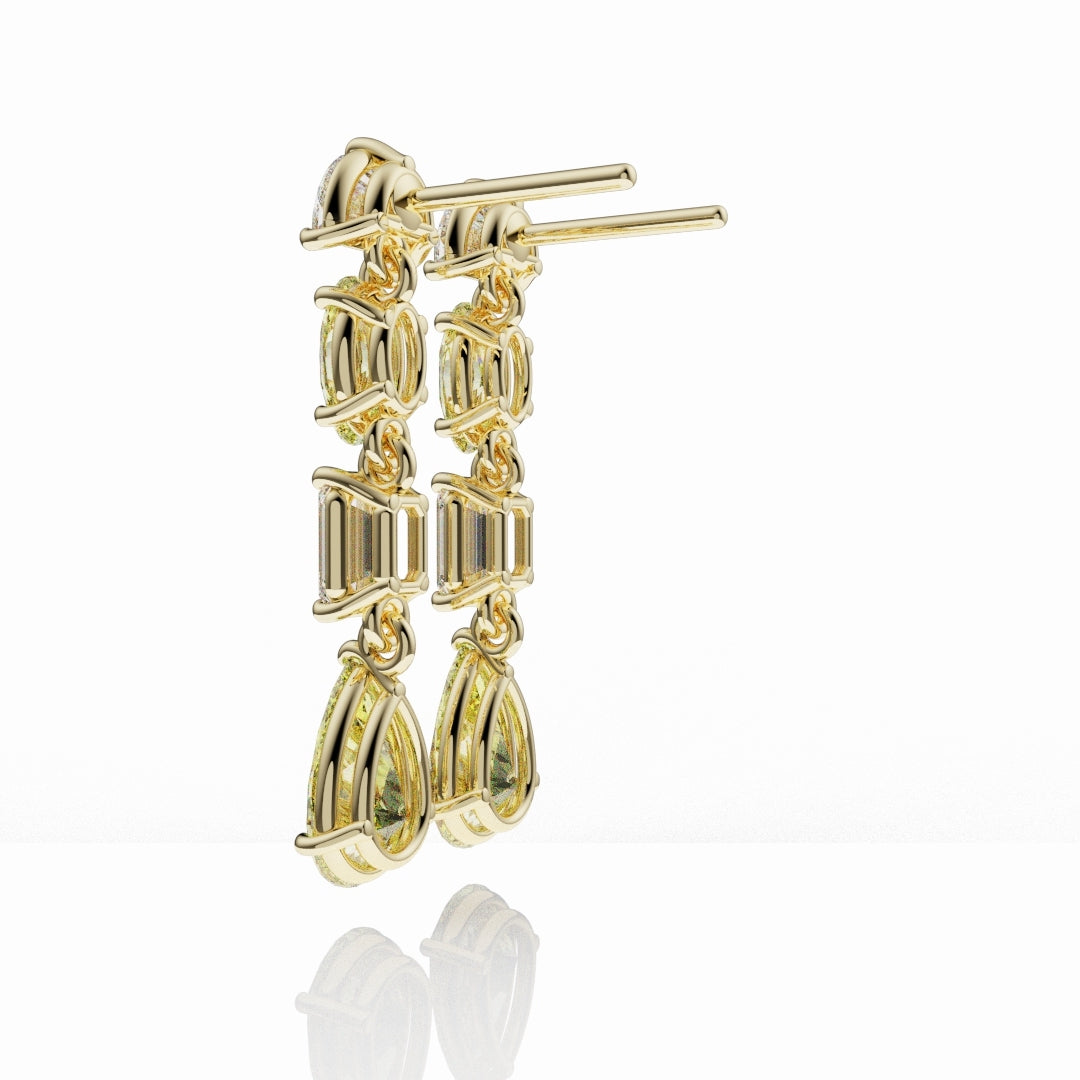 Bespoke High Jewellery Yellow Diamond Statement Drop Earrings