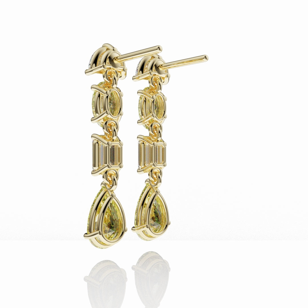 Bespoke High Jewellery Yellow Diamond Statement Drop Earrings