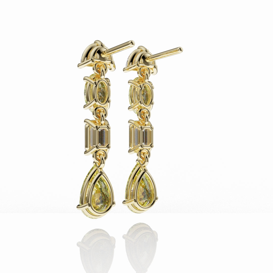 Bespoke High Jewellery Yellow Diamond Statement Drop Earrings