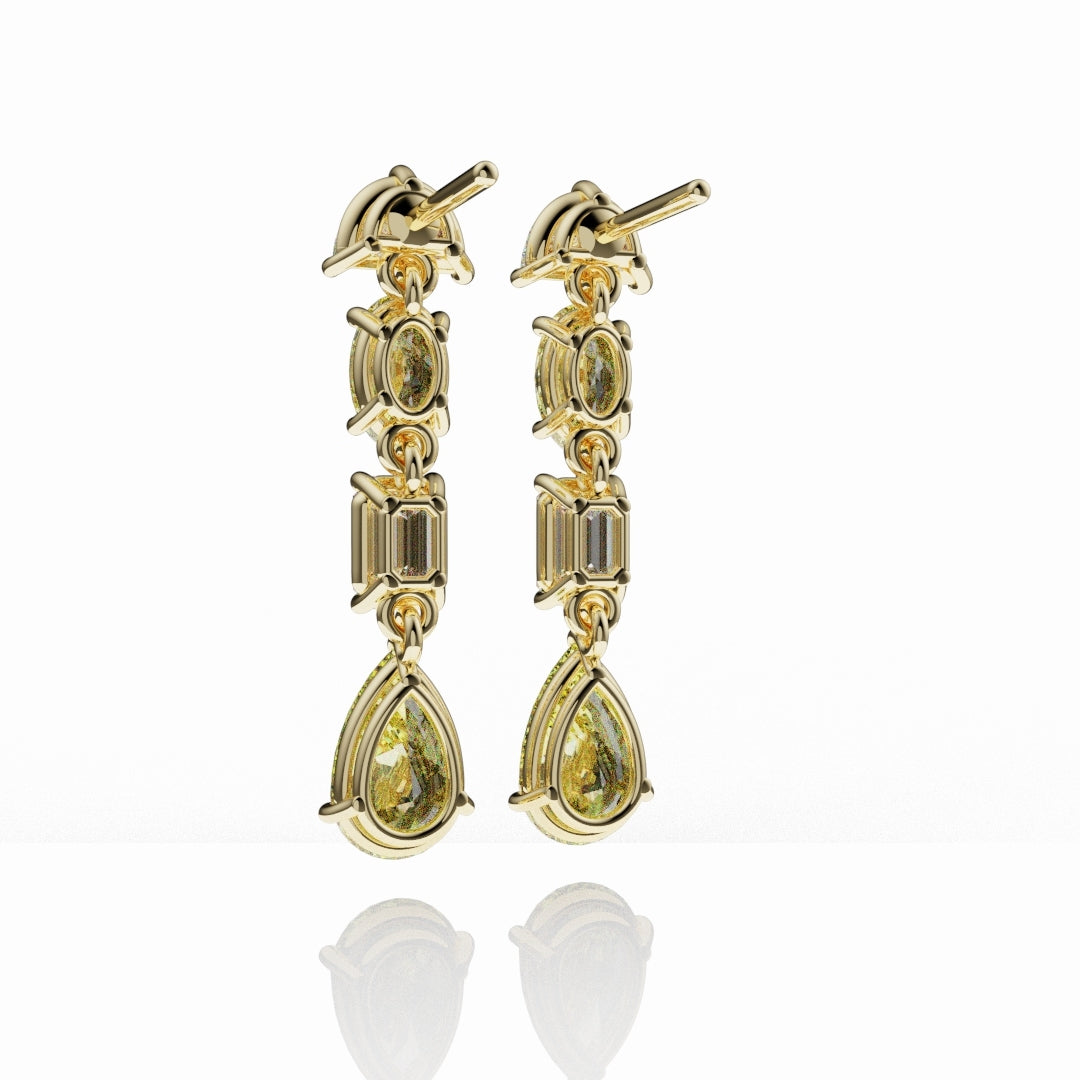 Bespoke High Jewellery Yellow Diamond Statement Drop Earrings