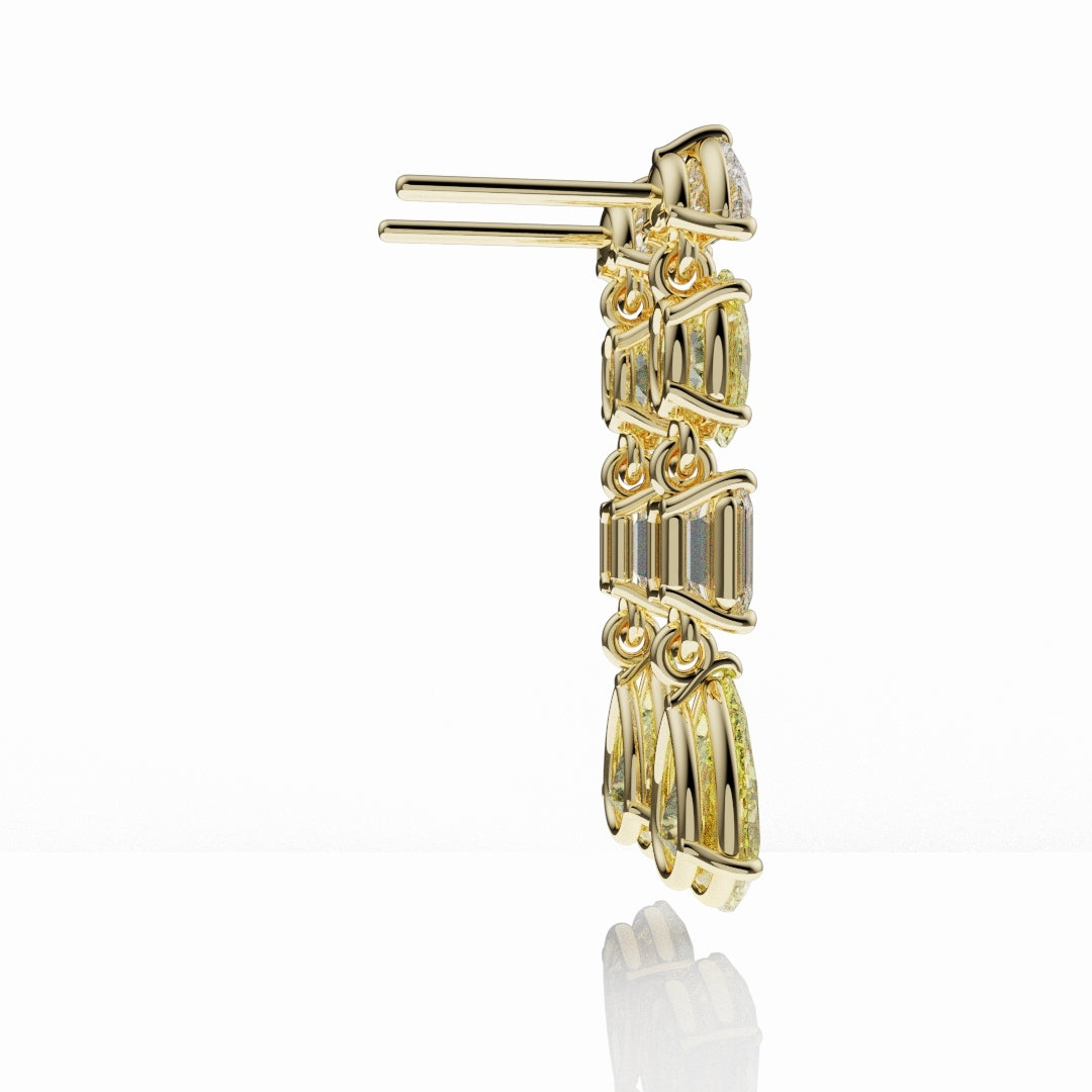 Bespoke High Jewellery Yellow Diamond Statement Drop Earrings