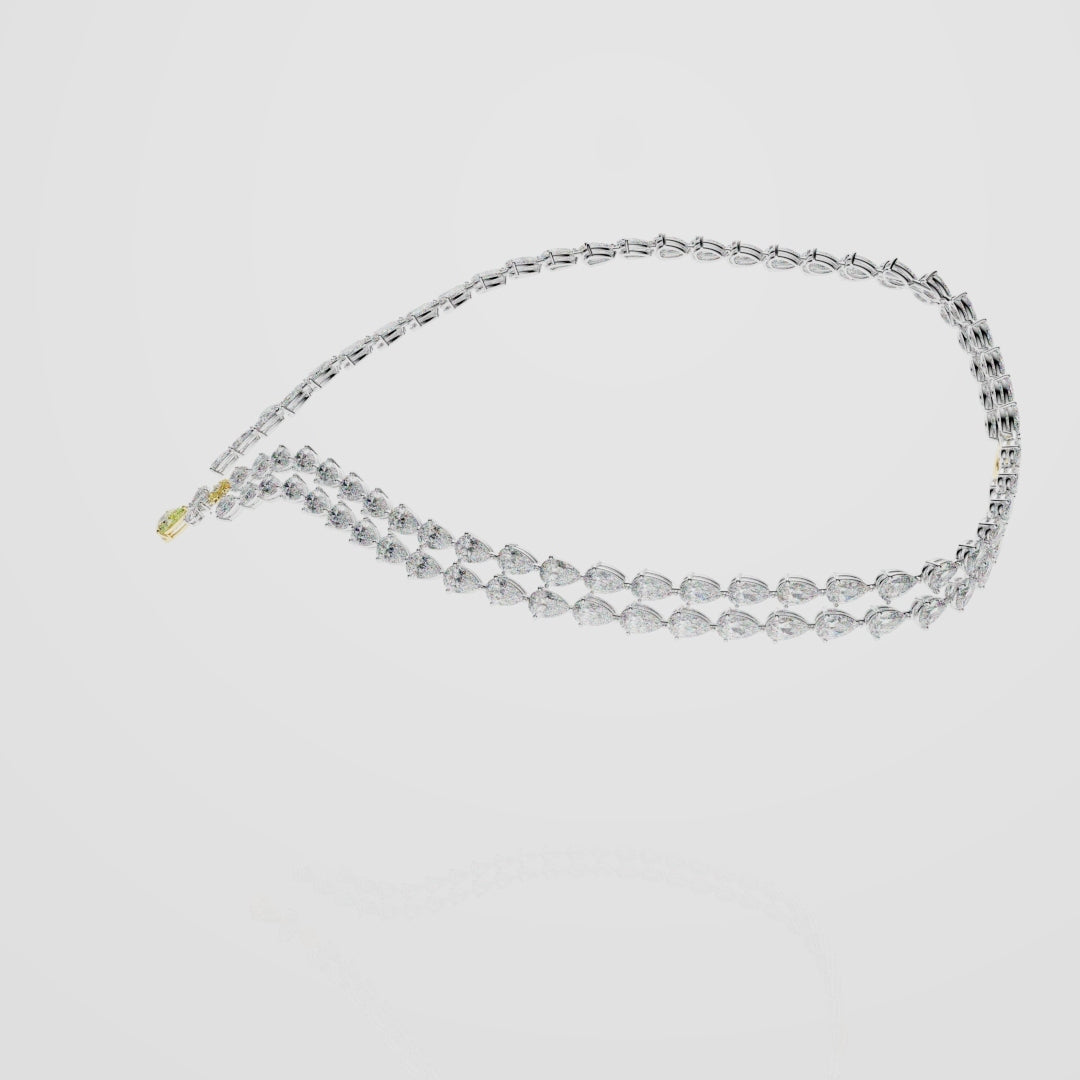 Bespoke High Jewellery Sun and Moon Necklace - White gold and Yellow Gold