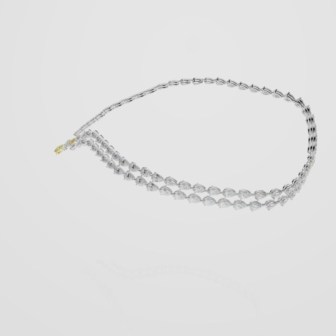 Bespoke High Jewellery Sun and Moon Necklace - White gold and Yellow Gold