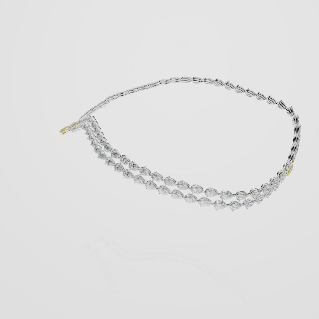 Bespoke High Jewellery Sun and Moon Necklace - White gold and Yellow Gold