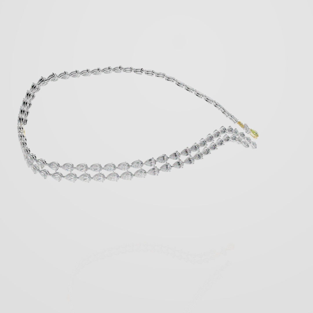 Bespoke High Jewellery Sun and Moon Necklace - White gold and Yellow Gold