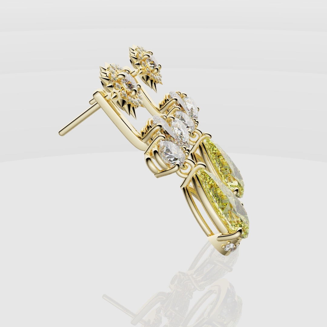 Bespoke High Jewellery Sun and Moon Earrings - Yellow Gold