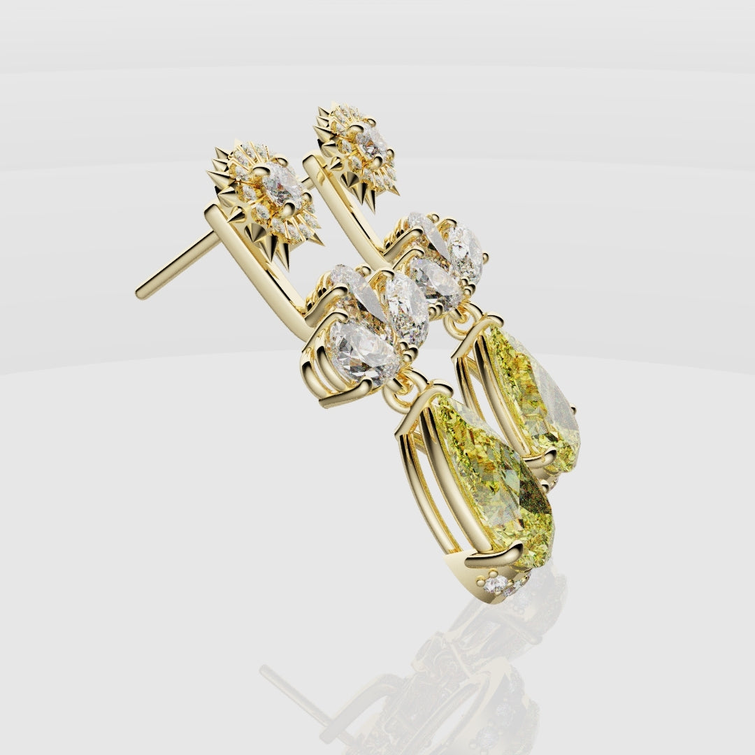 Bespoke High Jewellery Sun and Moon Earrings - Yellow Gold