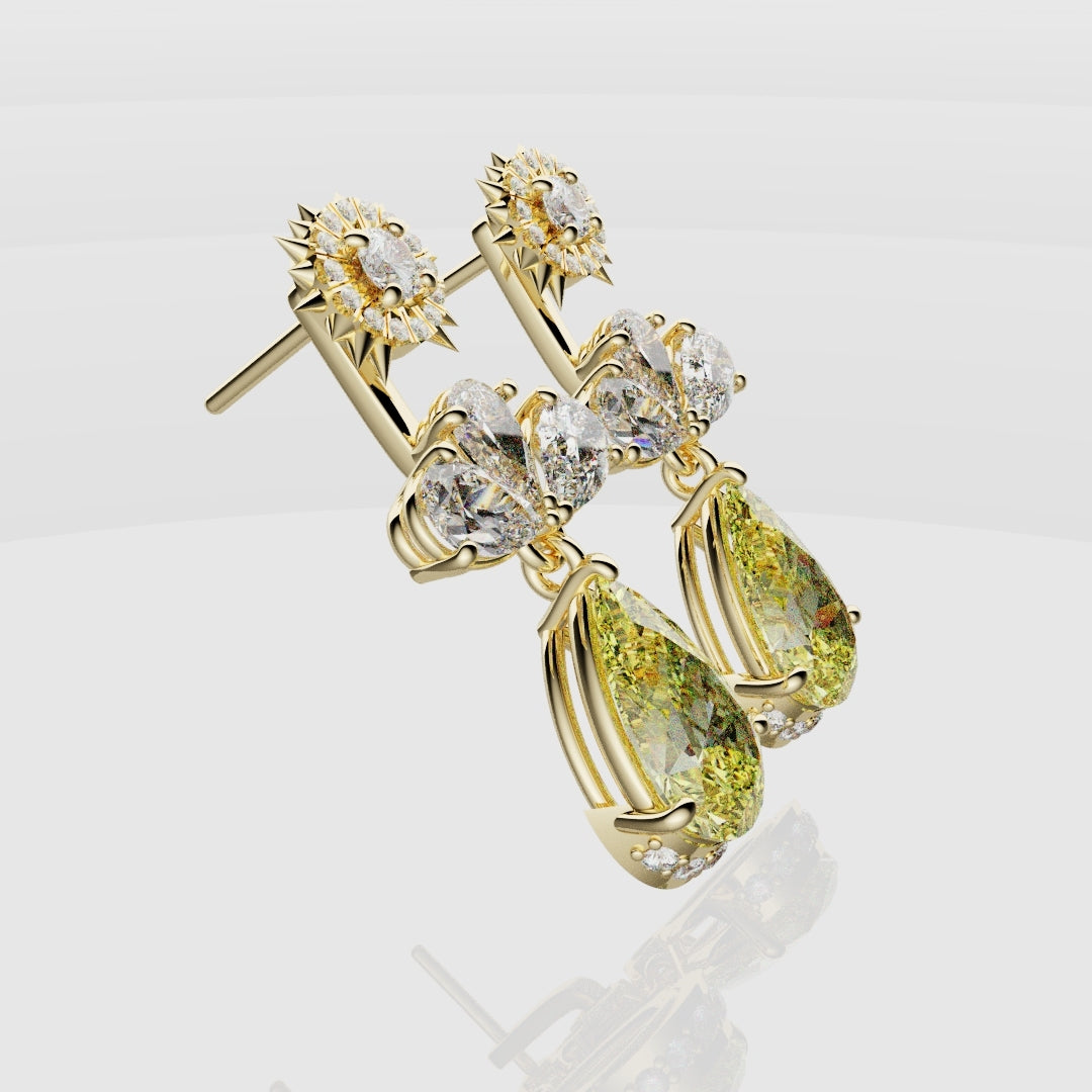 Bespoke High Jewellery Sun and Moon Earrings - Yellow Gold