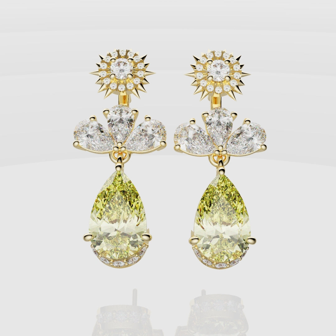 Bespoke High Jewellery Sun and Moon Earrings - Yellow Gold