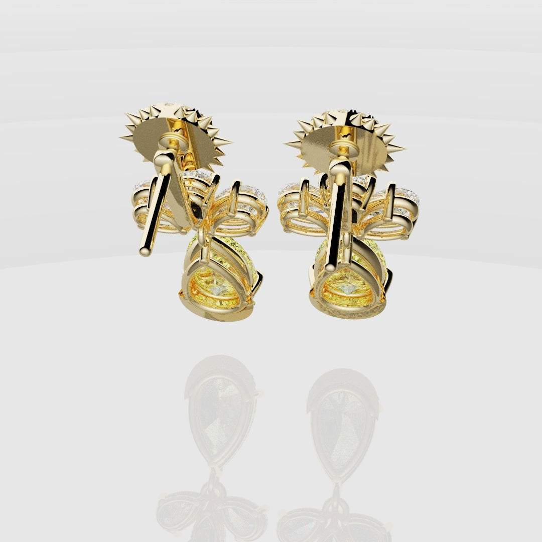Bespoke High Jewellery Sun and Moon Earrings - Yellow Gold