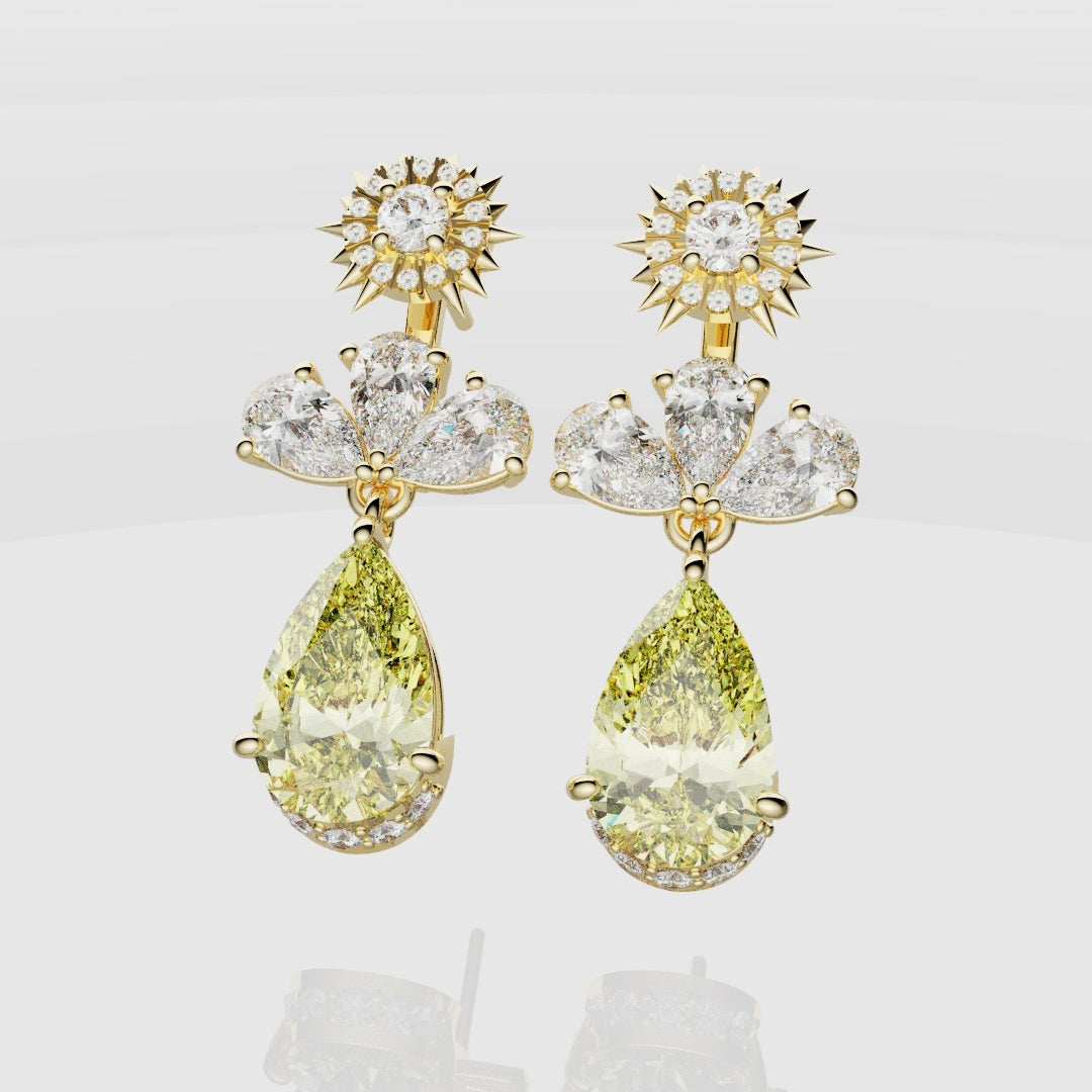 Bespoke High Jewellery Sun and Moon Earrings - Yellow Gold