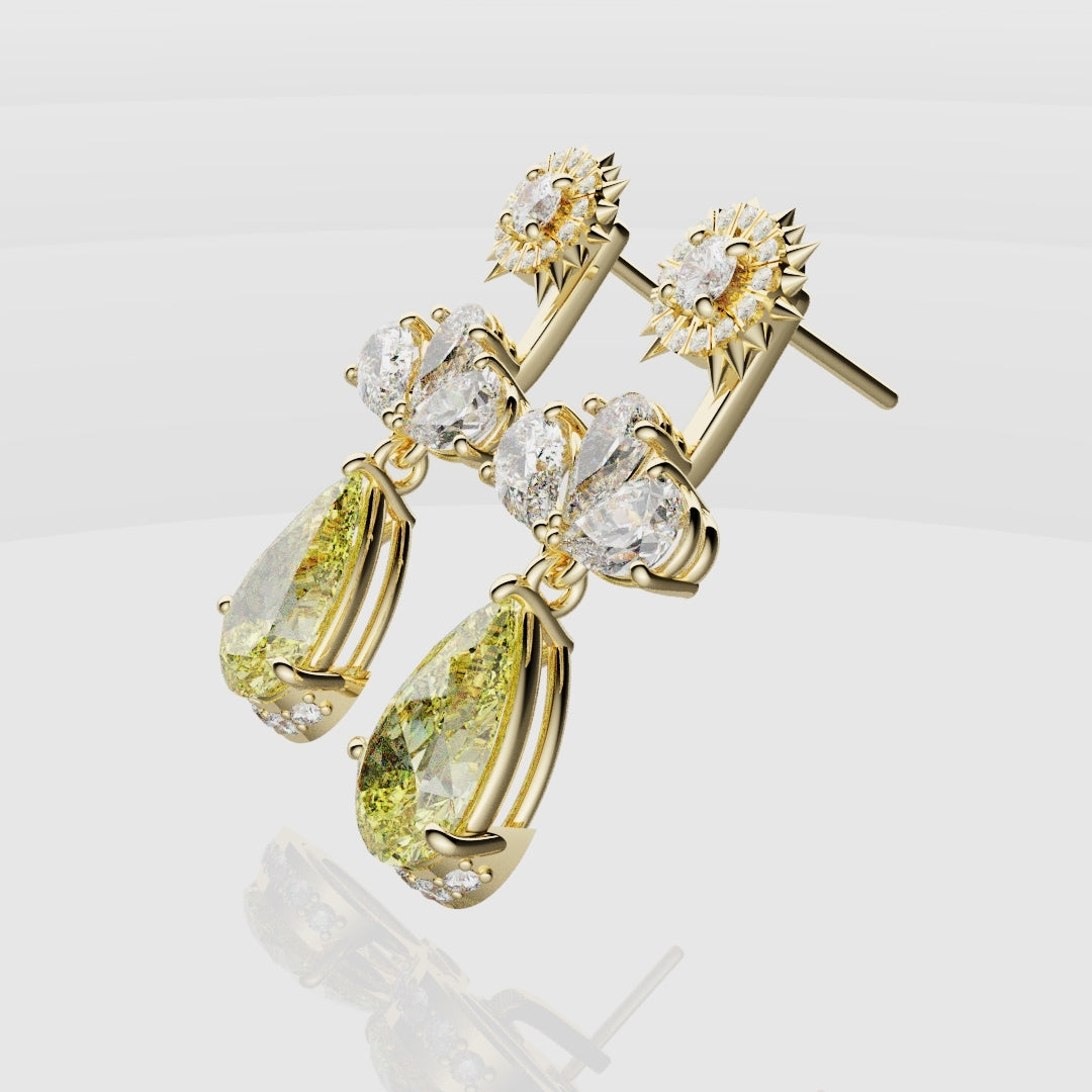 Bespoke High Jewellery Sun and Moon Earrings - Yellow Gold