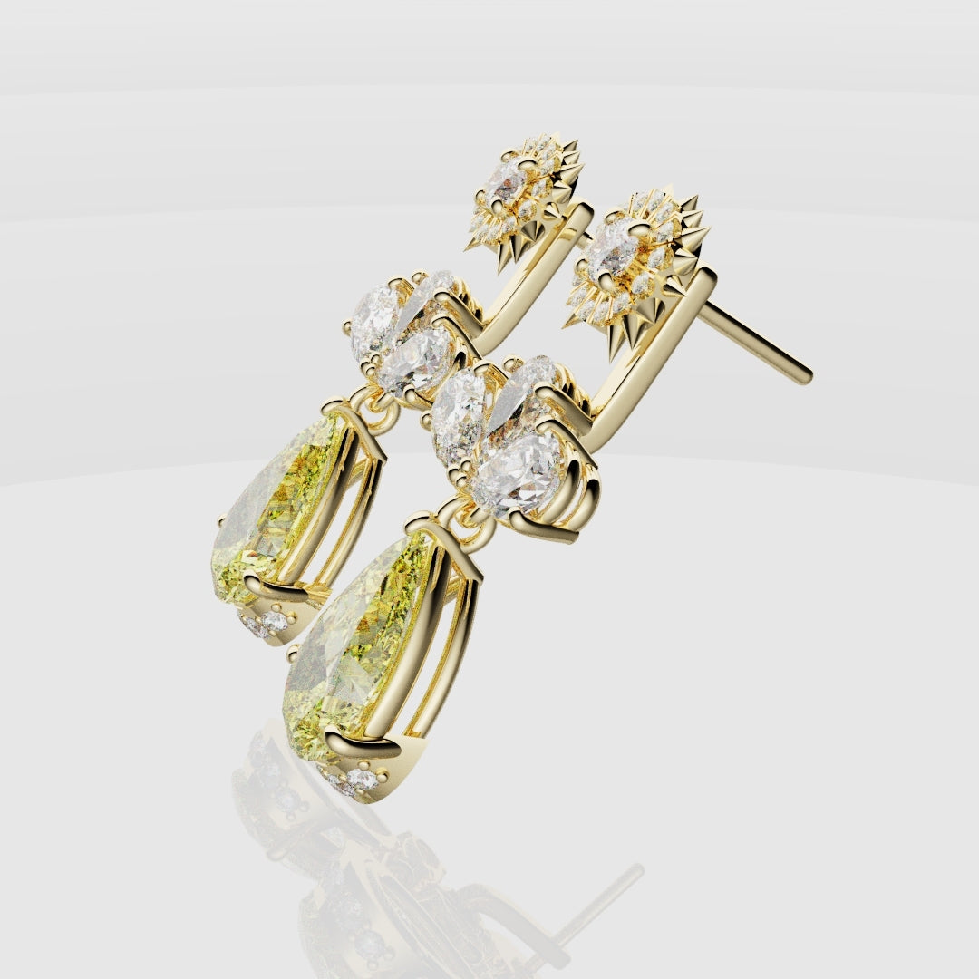 Bespoke High Jewellery Sun and Moon Earrings - Yellow Gold