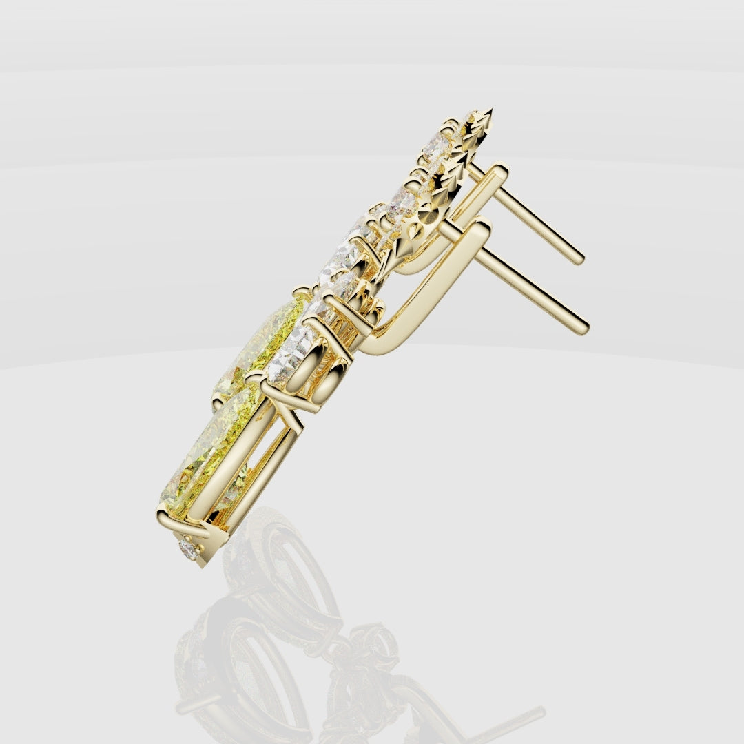 Bespoke High Jewellery Sun and Moon Earrings - Yellow Gold