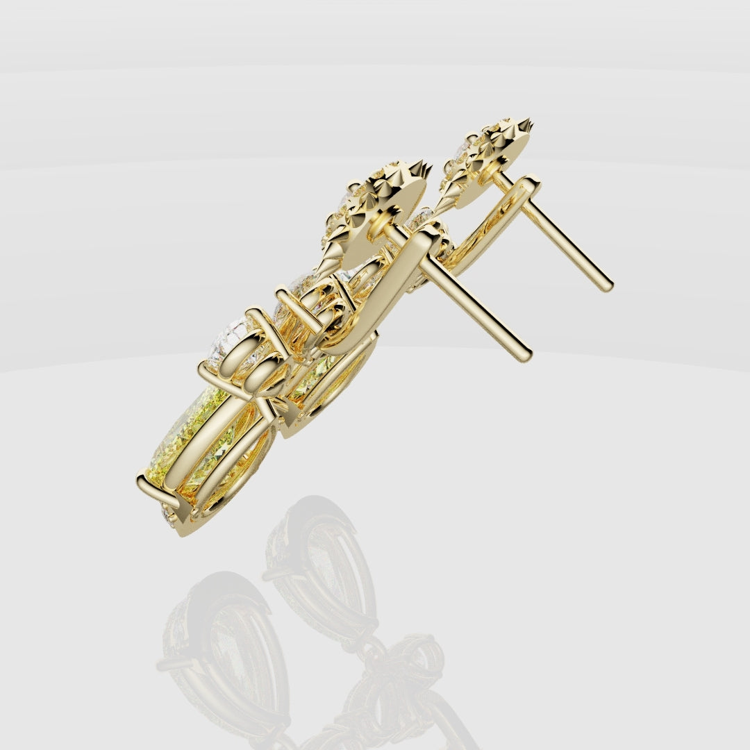 Bespoke High Jewellery Sun and Moon Earrings - Yellow Gold