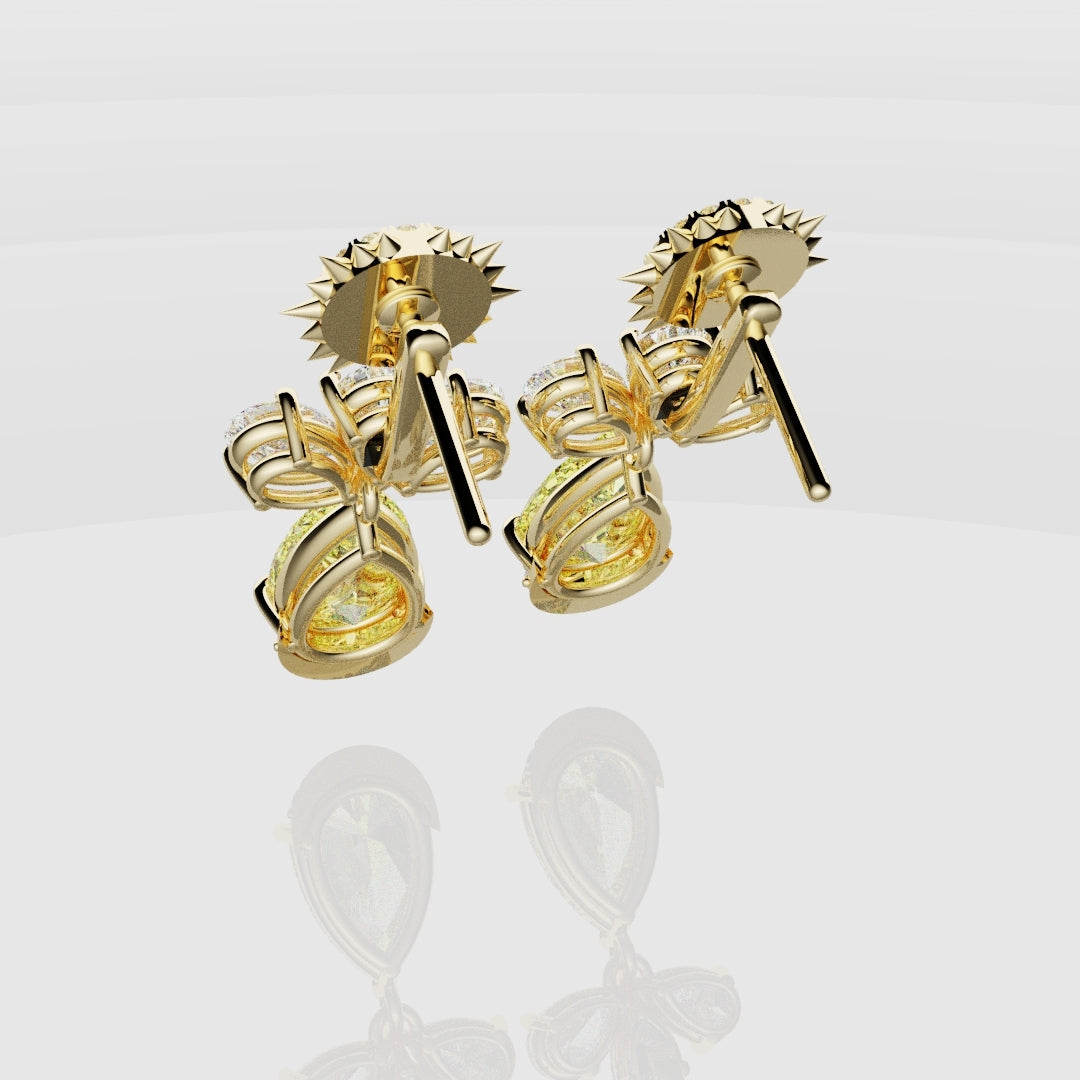 Bespoke High Jewellery Sun and Moon Earrings - Yellow Gold
