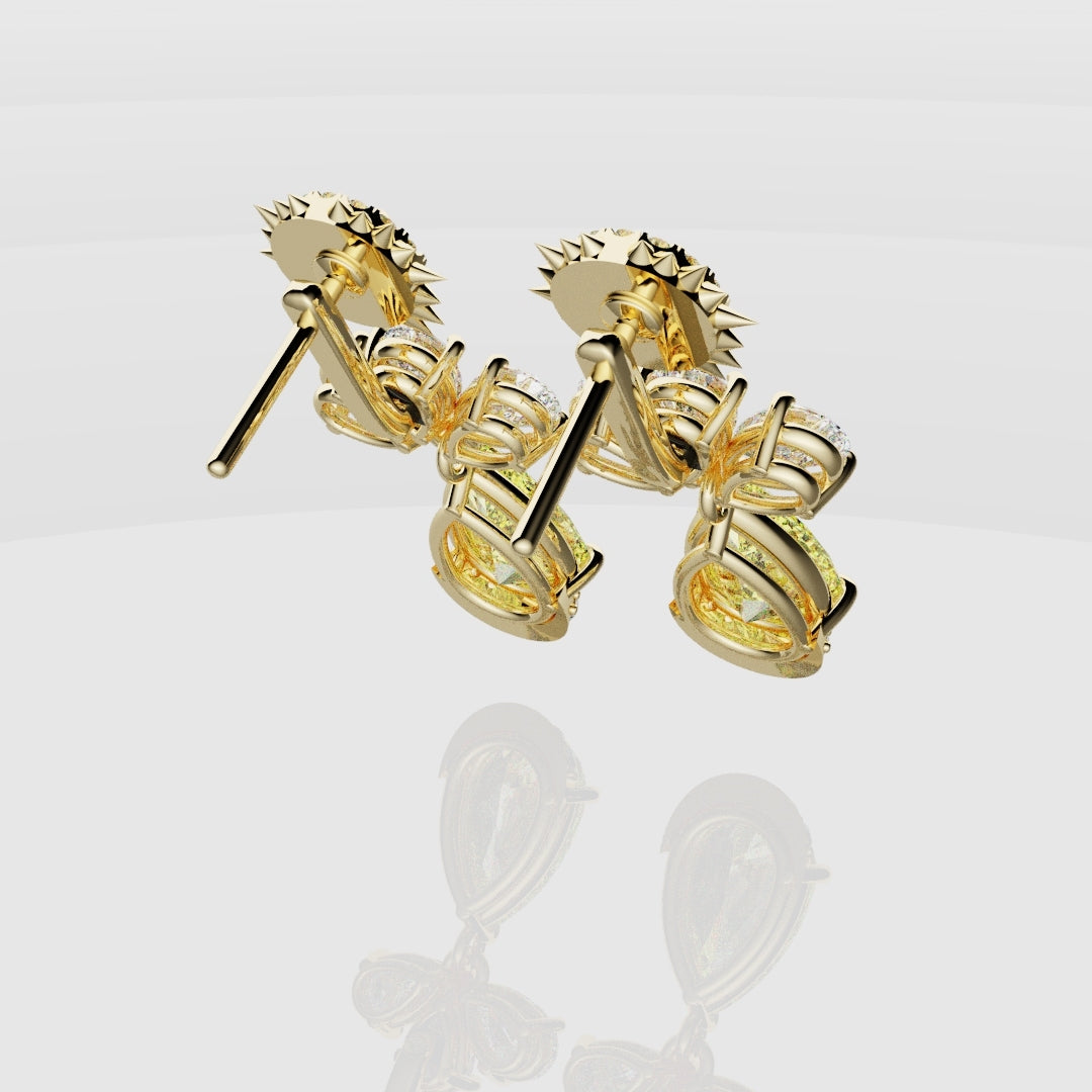 Bespoke High Jewellery Sun and Moon Earrings - Yellow Gold