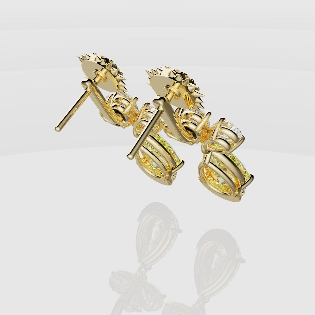 Bespoke High Jewellery Sun and Moon Earrings - Yellow Gold