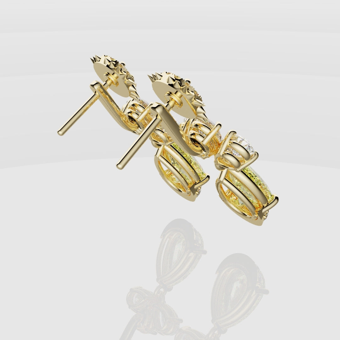 Bespoke High Jewellery Sun and Moon Earrings - Yellow Gold