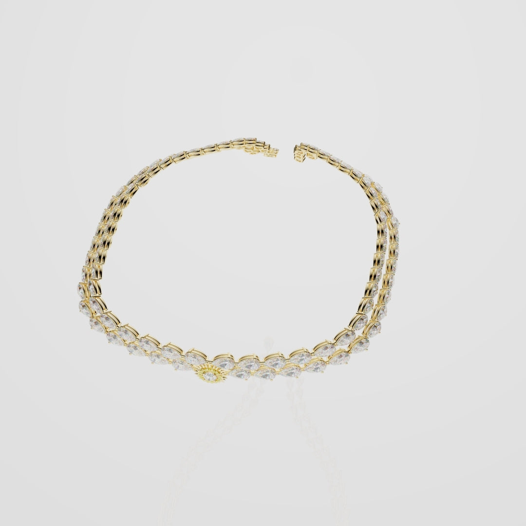 Bespoke High Jewellery Sun and Moon Necklace - Yellow Gold