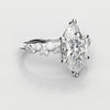 Marquise Engagement Ring With Asymetrical Accent diamonds