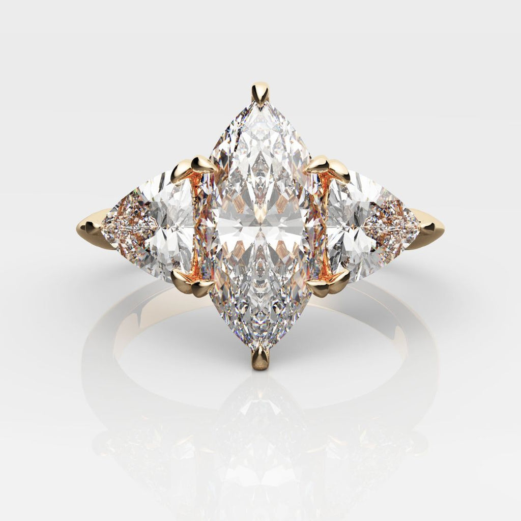 Marquise and Trilliant Trilogy Engagement Ring