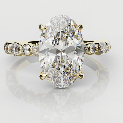 3.5ct Oval Diamond Engagement Ring With Marquise Shoulders