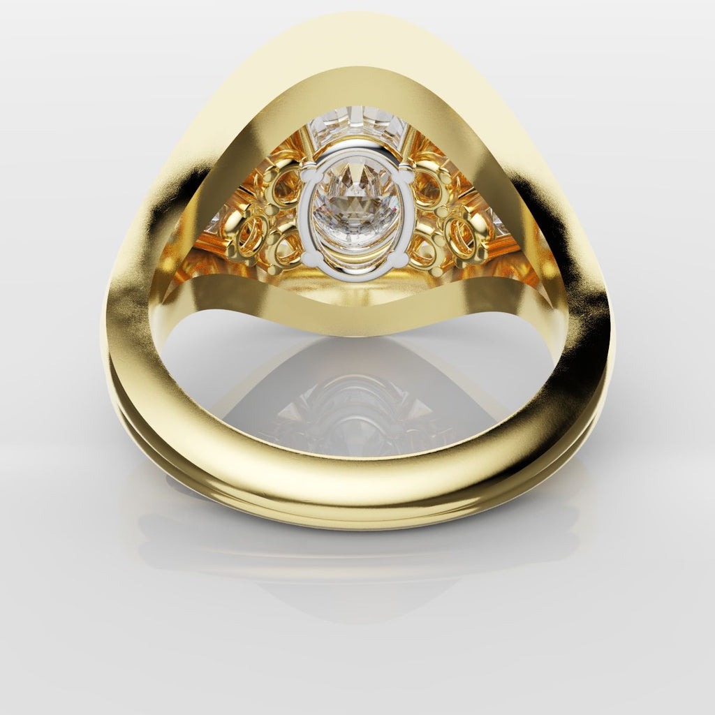 Custom Oval Diamond Hierloom Engagement Ring