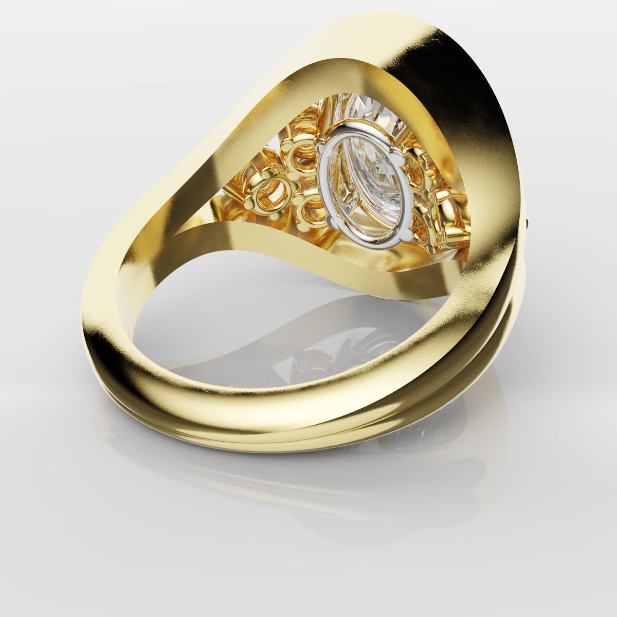 Custom Oval Diamond Hierloom Engagement Ring