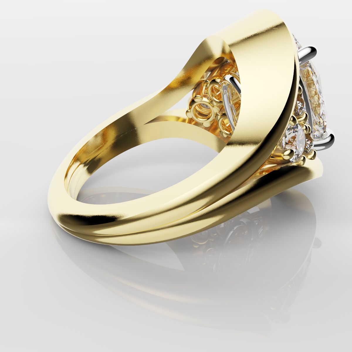 Custom Oval Diamond Hierloom Engagement Ring