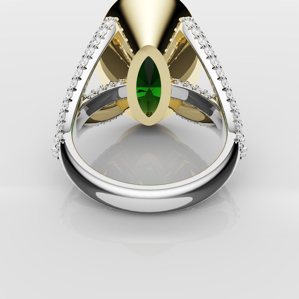 Green Oval Emerald Engagement Ring