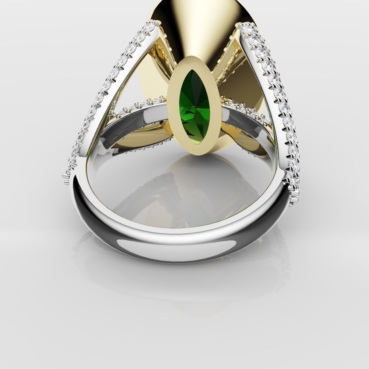Green Oval Emerald Engagement Ring
