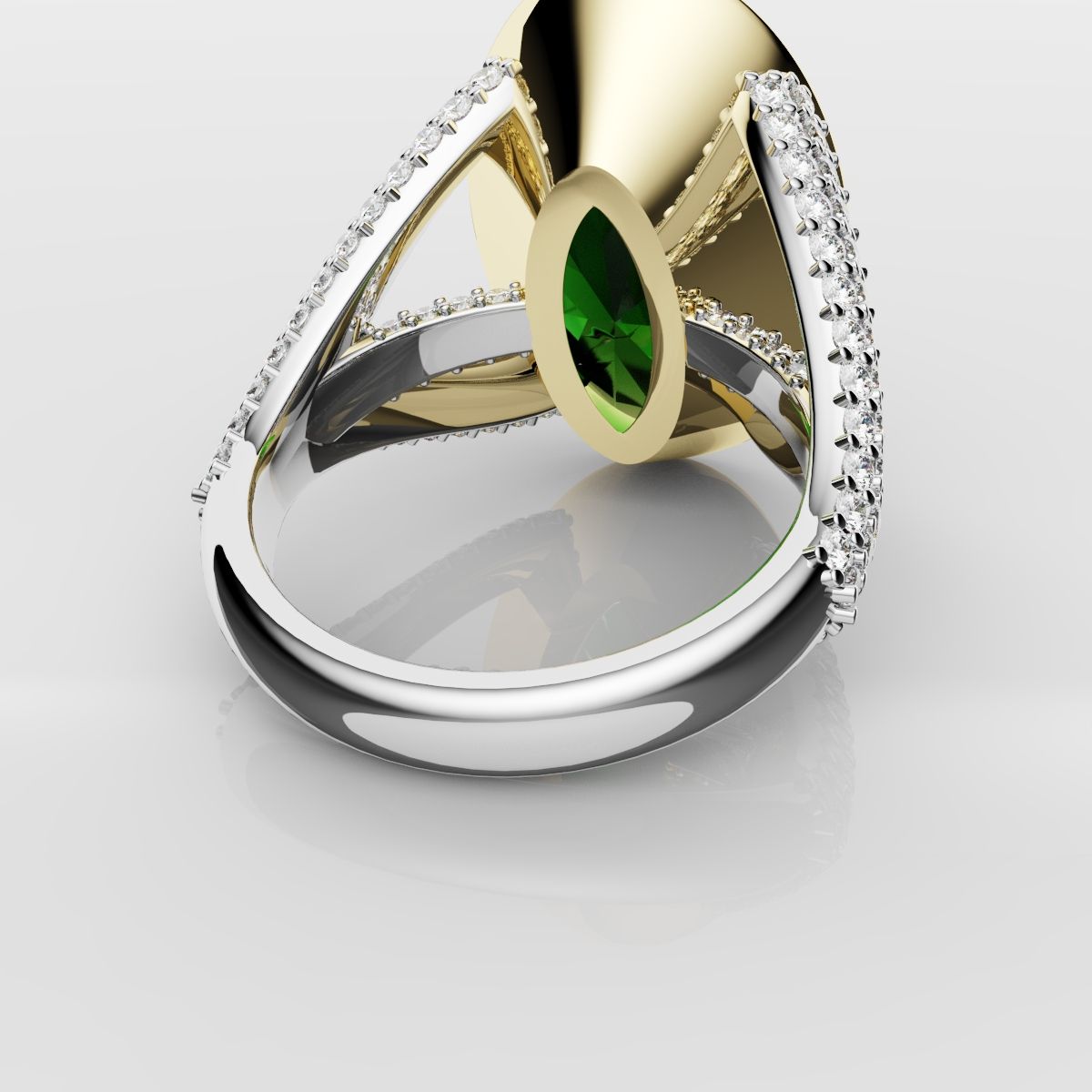 Green Oval Emerald Engagement Ring