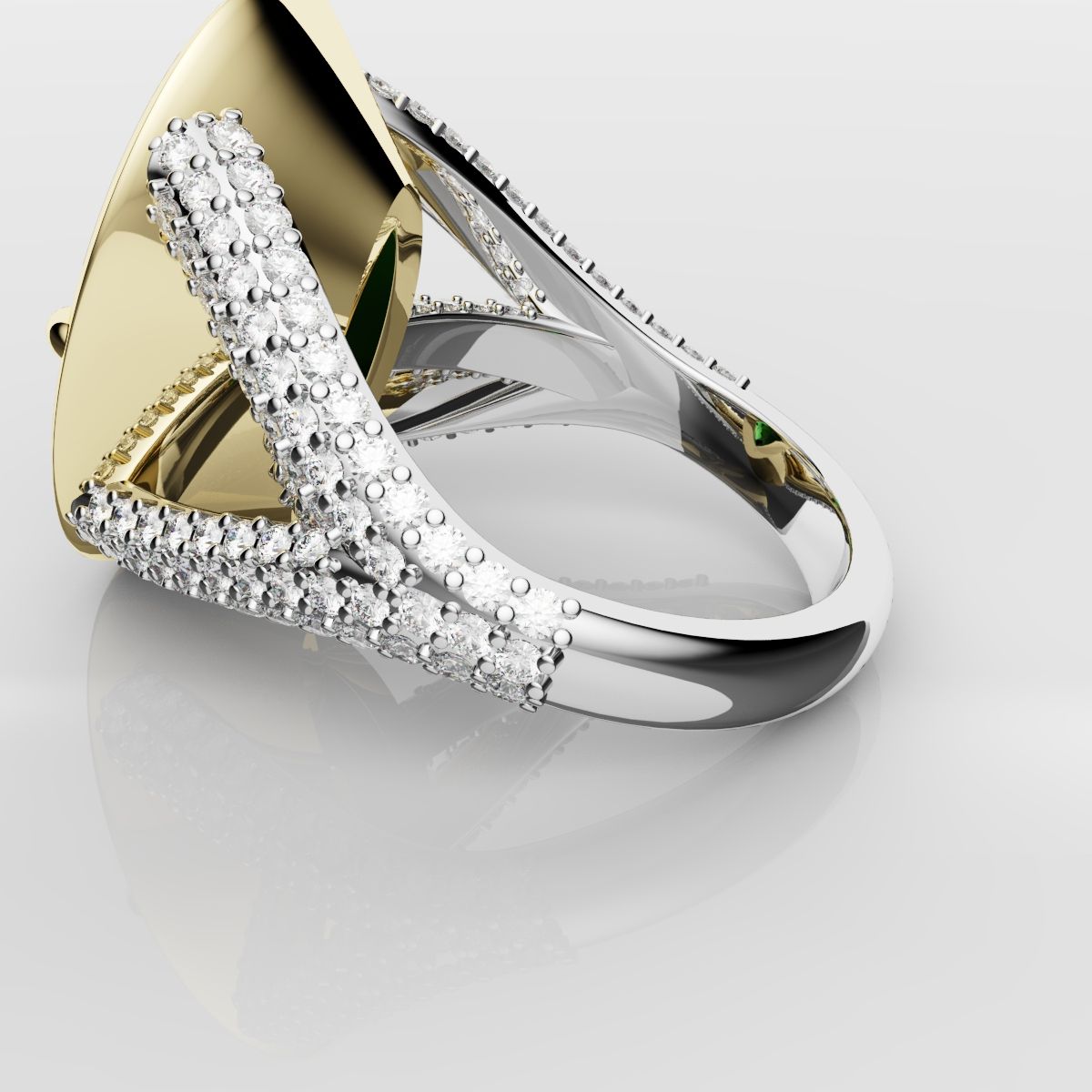 Green Oval Emerald Engagement Ring